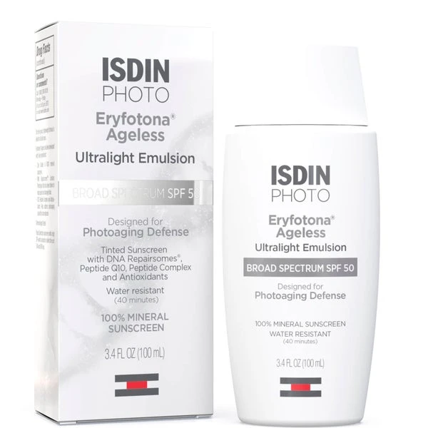 ISDIN Eryfotona Ageless Ultralight Tinted Mineral SPF 50 Sunscreen 3.4 Oz 1 ISDIN Eryfotona Ageless Ultralight Tinted Mineral SPF 50 Sunscreen 3.4 Oz