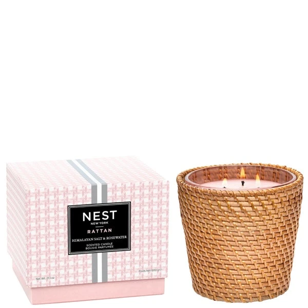 NEST New York Rattan Himalayan Salt And Rosewater 3-Wick 600g 1 NEST New York Rattan Himalayan Salt And Rosewater 3-Wick 600g